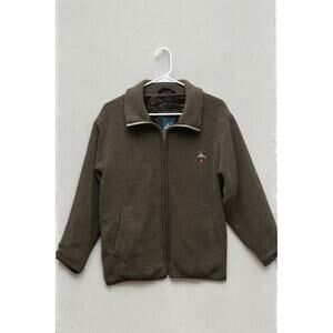 Vampire 1950 Italian Wool Fleece Jacket Switzerland Patch Brown Size 40